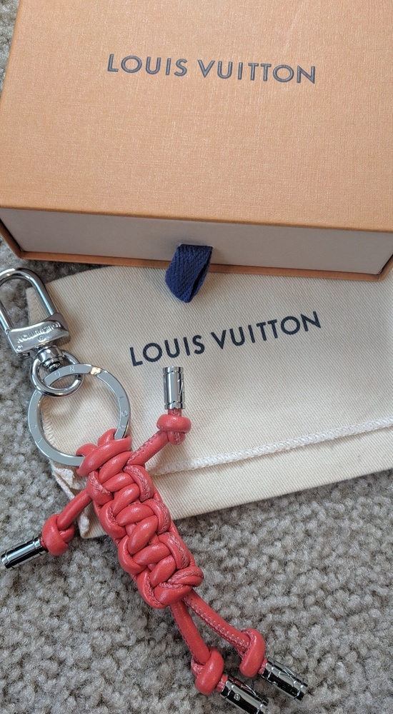 Auth Louis Vuitton MR Louis Orange keychain charm